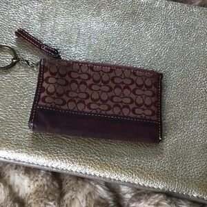 Coach Signature Key Pouch in Burgundy